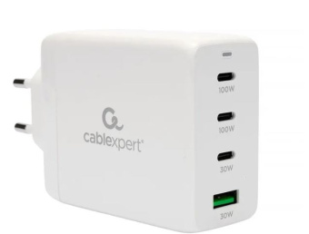 Сетевое зарядное устройство Cablexpert MP3A-PC 100W USB-C USB-A белый