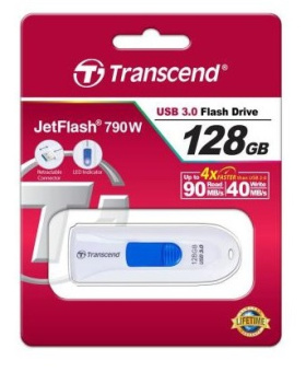 Флешка 128Gb Transcend JetFlash 790 USB3.0 white