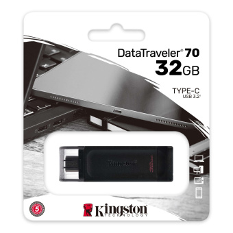 Флешка .32Gb Kingston DataTraveler DT70 Type-C черный