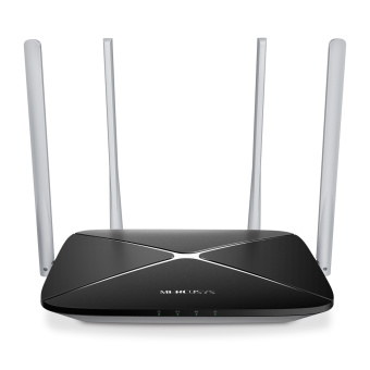 Wi-Fi роутер Mercusys AC12 AC1200, 5 ГГц, 100 Мбит/с, черный