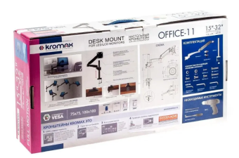 Крепление для монитора Kromax OFFICE-11 15"-32" макс.10 кг настольный поворот и наклон черный