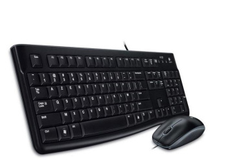 Комплект проводной (клавиатура+мышь) Logitech MK120 Desktop USB черный