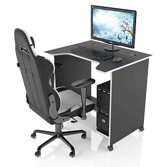 Стол компьютерный MaDXRacer XMINI XG08 "800х650х750" черный, кромка белая