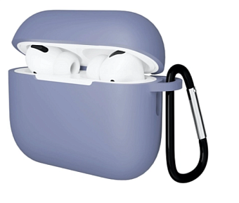 Чехол для наушников Apple Airpods Pro 3 - Gurdini soft touch c карабином, лавандовый