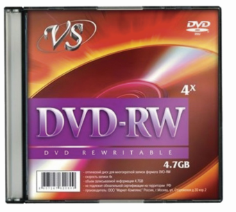 Диск DVD-RW 4,7Gb VS 4x Slim Case