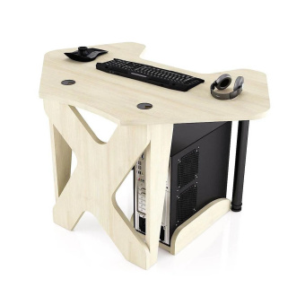 Стол компьютерный MaDXRacer PILOT GTC12 "1260х845х750" Ясень Шимо светлый