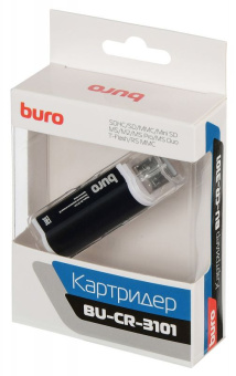 Внешний картридер USB2.0 Buro BU-CR-3101 microSD/SD/MS/M2/MS PRO/MS DUO, черный