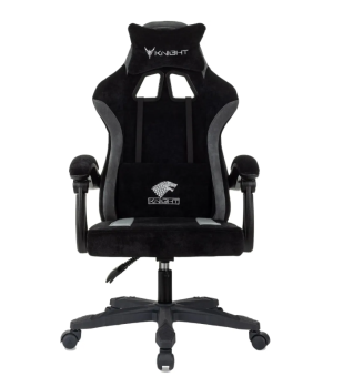 Кресло Knight Wolf черный/серый крестов. пластик