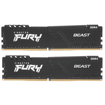 Модуль памяти DDR4 32Gb PC4-25600 3200MHz Kingston Fury Beast Black (kit of 2) (KF432C16BBK2/32)