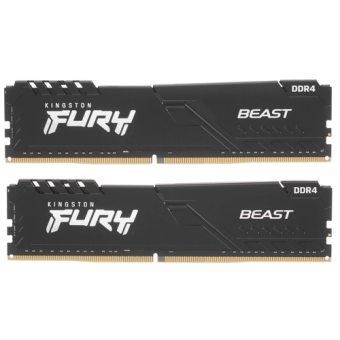 Модуль памяти DDR4 32Gb PC4-25600 3200MHz Kingston Fury Beast Black (kit of 2) (KF432C16BBK2/32)