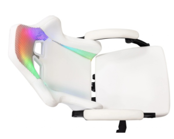 Кресло Knight Wolf RGB (экокожа/сетка, фикс. наклона спинки, крестов. пластик, до 120 кг) белый