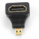 Кабель-переходник HDMI (f) < - > micro HDMI (m), Cablexpert (угловой)