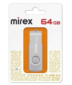 Флешка 64Gb Mirex Swivel USB серебристый