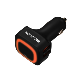 Автомобильное зарядное устройство Canyon CNE-CCA05B LED, USB, черный
