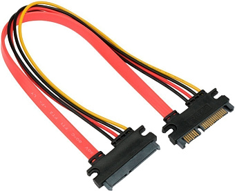 Кабель-удлинитель SATA (m) --> SATA (f) 7+15pin 30см, Cablexpert CC-SATAMF-715-30CM