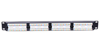 Патч-панель 24 port UTP 5e, RJ45, 19" 1U, Lanmaster TWT-PP24UTP
