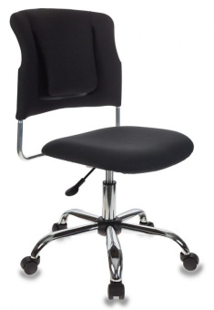 Кресло Бюрократ CH-322SXN (ткань, поддержка спины, без мех. качания, крест. металл, до 120 кг) Черный