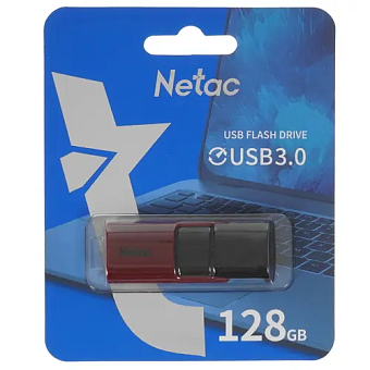 Флешка 128Gb Netac U182 USB3.0 выдвижной, чёрный