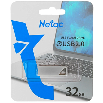 Флешка 32Gb Netac U326 USB2.0 металлическая плоская