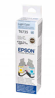 Картридж струйный EPSON T6735 для Epson L800/L805/L810/L850/L1800, светло-голубой EOL