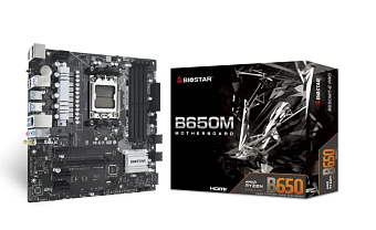 Материнская плата Socket AM5 Biostar B650MT-E PRO (B650) 2*DDR5 HDMI DP mATX