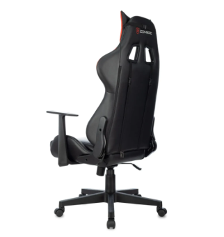 Кресло ZOMBIE GAME PENTA (эко.кожа с подголов, крест. пластик, до 120 кг) Черный/красный