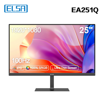 Монитор 25'' ELSA EA251Q (IPS 1920x1080 7ms 100Hz HDMI USB-C Sp) черный