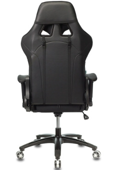 Кресло Zombie VIKING 4 AERO (текстиль/эко.кожа, мех. качания, крест. пластик, до 120 кг) Черый