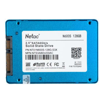 Накопитель SSD SATA 128Gb Netac N600S (TLC, 560/520 Мбайт/сек, 70 TBW)