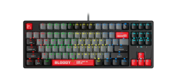 Клавиатура проводная A4Tech Bloody S87 Energy (маханика, горячая замена свитчей (HOT Swap), RGB) Dark черный/Red