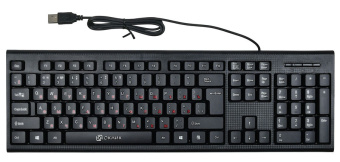 Клавиатура проводная Oklick 120M (красные буквы кириллицы) Black