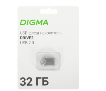 Флешка 32Gb Digma DRIVE2 USB2.0 серебристый