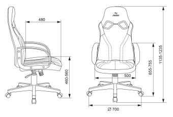 Кресло Zombie RUNNER (эко.кожа, мех. качания, крест. пластик, до 120 кг) Черный/зеленый