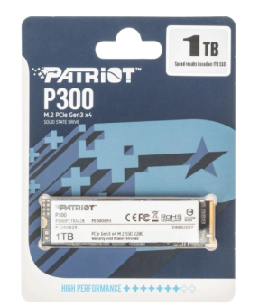 Накопитель SSD M.2 1Tb Patriot P300P1TBM28 (PCI-E 3.0 x4, 2100/1650 Мбайт/сек)
