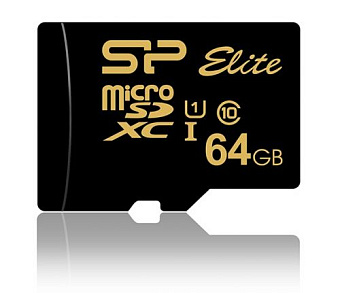 Карта памяти microSD 64Gb Silicon Power Elite Gold  microSDXC Class 10 UHS-I U1