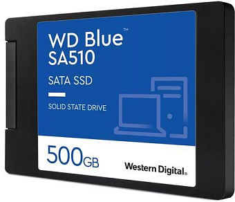 Накопитель SSD SATA 500Gb WD Blue WDS500G3B0A (TLC, 560 Мбайт/сек, 510 Мбайт/сек)