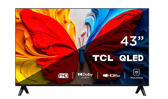 Телевизор 43" TCL 43S5K-UZ QLED FHD черный