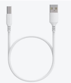 Кабель USB-C < - > USB-C, 1.0м, Maxvi MC-A02L плоский, удлиненный разъем, белый