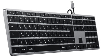 Клавиатура проводная Satechi Slim W3 USB-C Wired Keyboard (алюминиевый корпус, подсветка с тремя уровнями)темно-серый