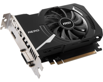 Видеокарта 2Gb MSI GT 1030 AERO ITX 2GD4 OC (GT1030) GDDR4 64bit HDMI DVI
