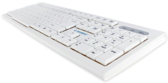 Клавиатура проводная Gembird KB-8354U (красная кириллица, кабель 1.5 м) белый