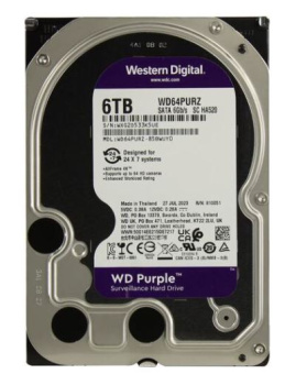 Жесткий диск SATA 6Tb WD Purple 5400rpm 256Mb SATA-3