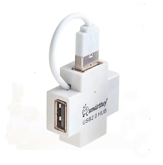 Концентратор USB-A - 4-port USB2.0, Smartbuy SBHA-6900W, белый