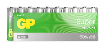 Элемент питания AA, 1.5V, 20шт, GP Super Alkaline G-Tech
