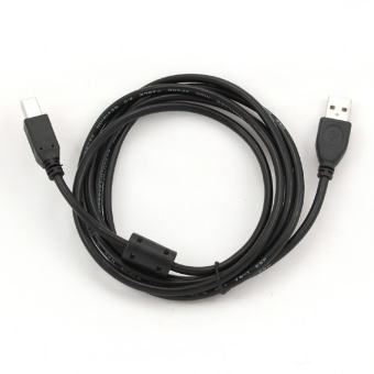 Кабель USB2.0 Am < - > Bm  1.8м, Cablexpert, экран, феррит.кольцо, черный