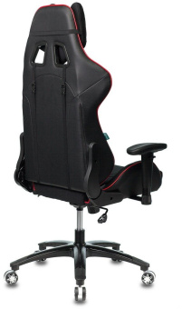 Кресло Zombie VIKING 4 AERO (текстиль/эко.кожа, мех. качания, крест. пластик, до 120 кг) Черно-красный