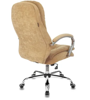 Кресло Бюрократ T-9950SL (вельветовая ткань Fabric, мех. качания, крест. металл хром) Горчичный