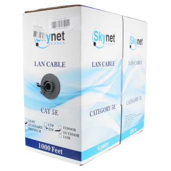 Кабель витая пара внешний 4 пары FTP кат.5e (305м) медный SkyNet Standart (Fluke Test)