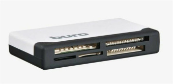 Внешний картридер USB2.0 Buro BU-CR-2102 СF/microSD/SD/MS/MS Pro/MS Duo/MMC, белый