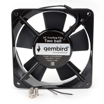 Вентилятор для корпуса 120mm Gembird AC12025B22H (2-pin, 120x120x25мм, AC, 220 B, подшипник, провод 